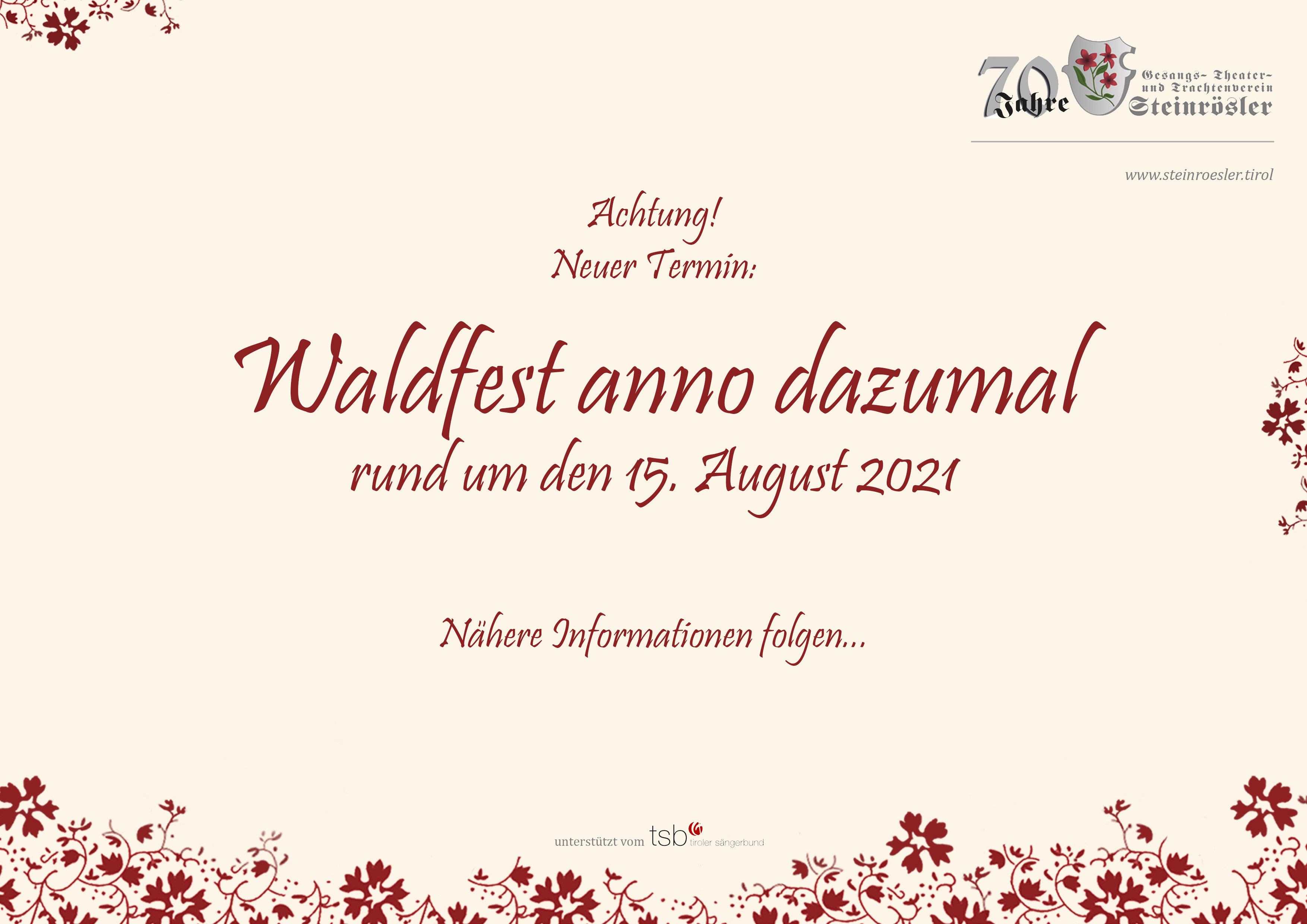 Terminaviso_Waldfest anno dazumal_2021